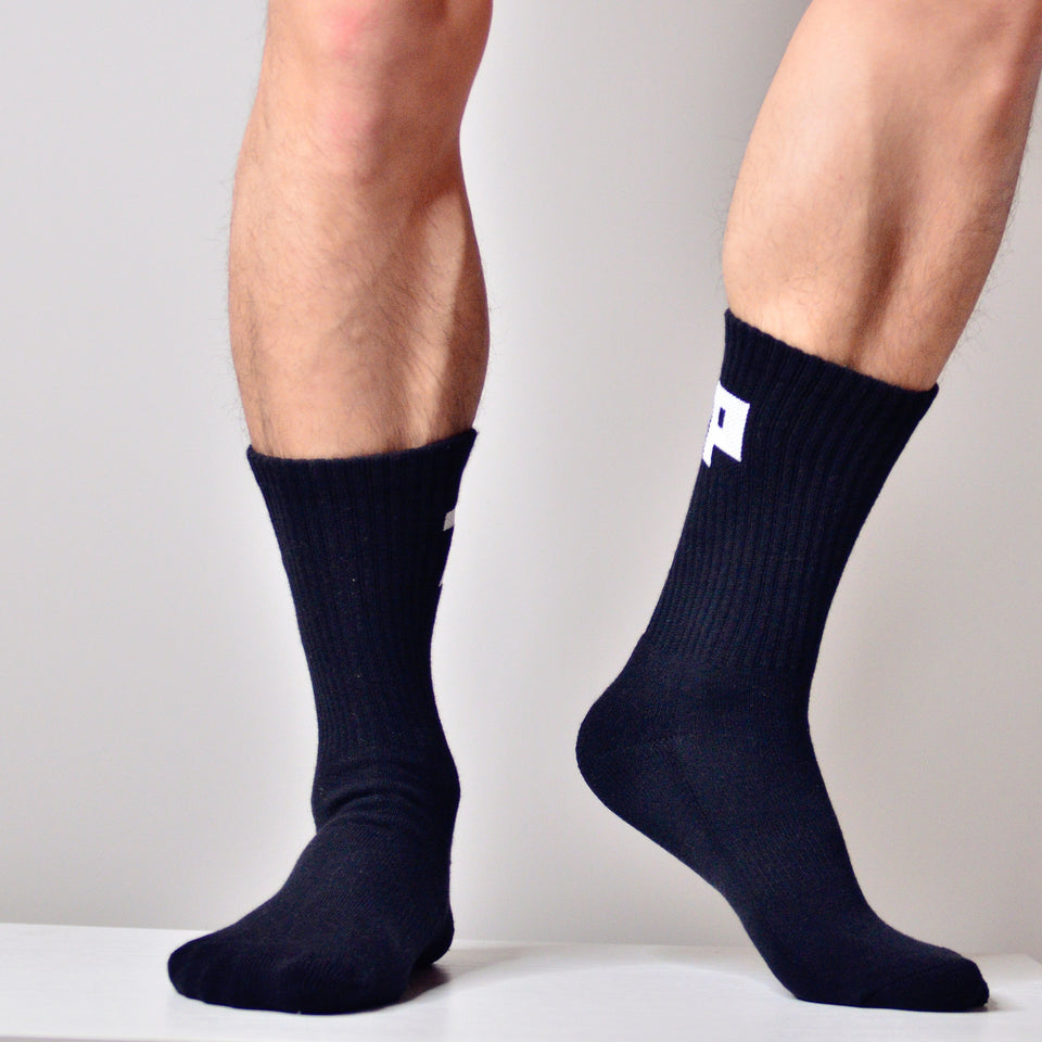 Sports and fitness socks with high top Terry bottom