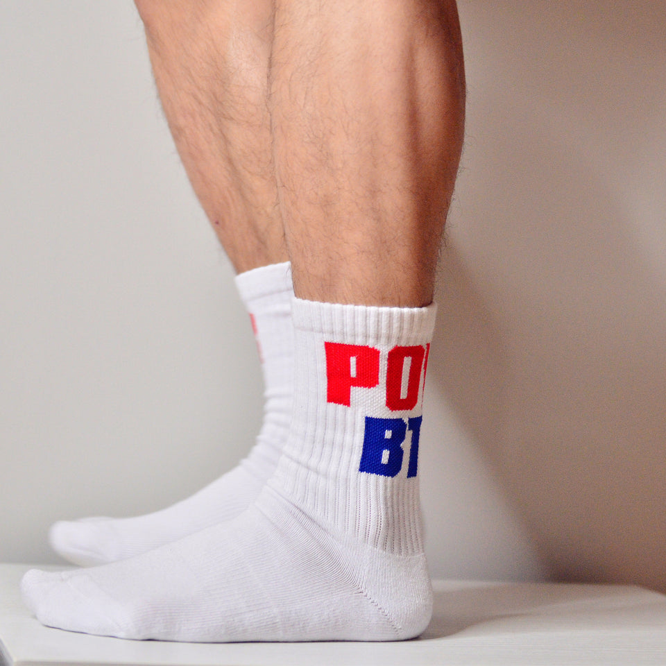 Sports and fitness socks with high top Terry bottom