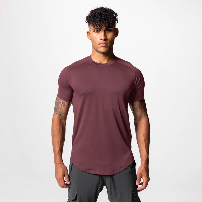 Mens Fitness Short-sleeve T-shirt Top