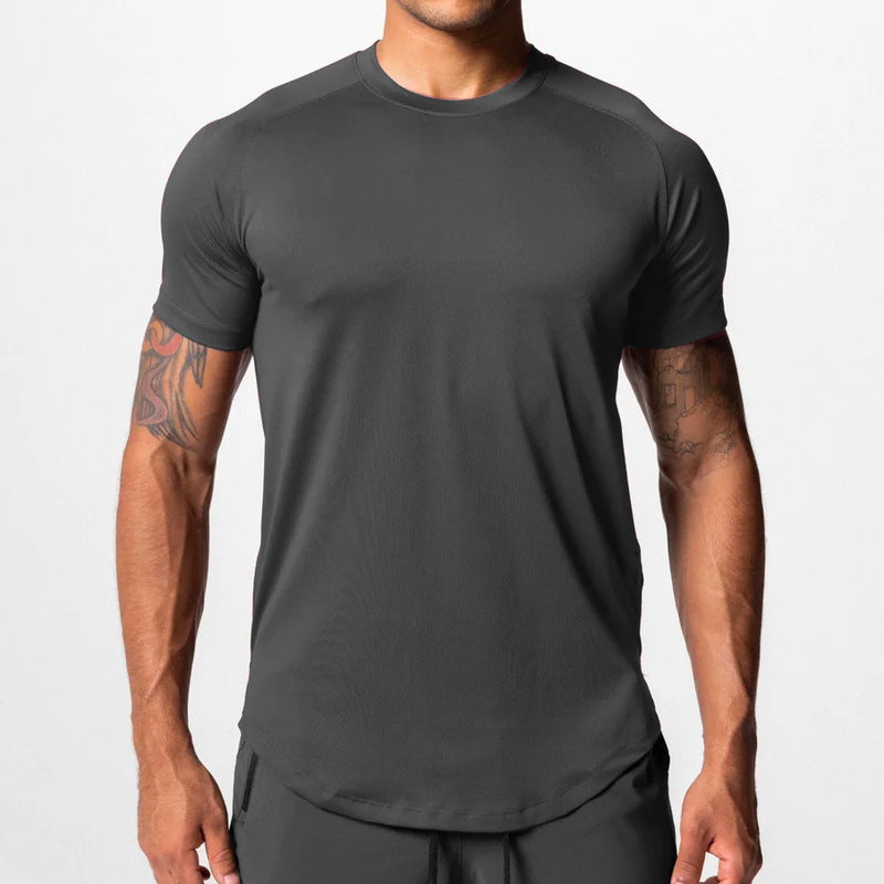 Mens Fitness Short-sleeve T-shirt Top