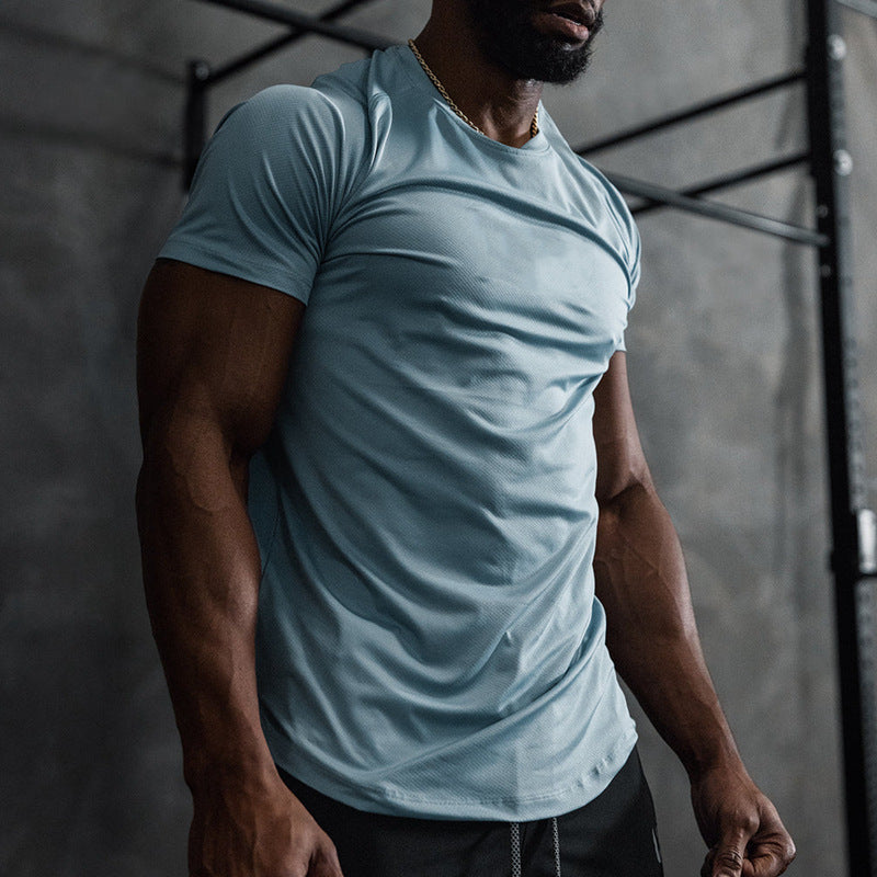 Mens Fitness Short-sleeve T-shirt Top