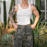 Mens Stretchy Ripped Training Wear Fitness Apparel