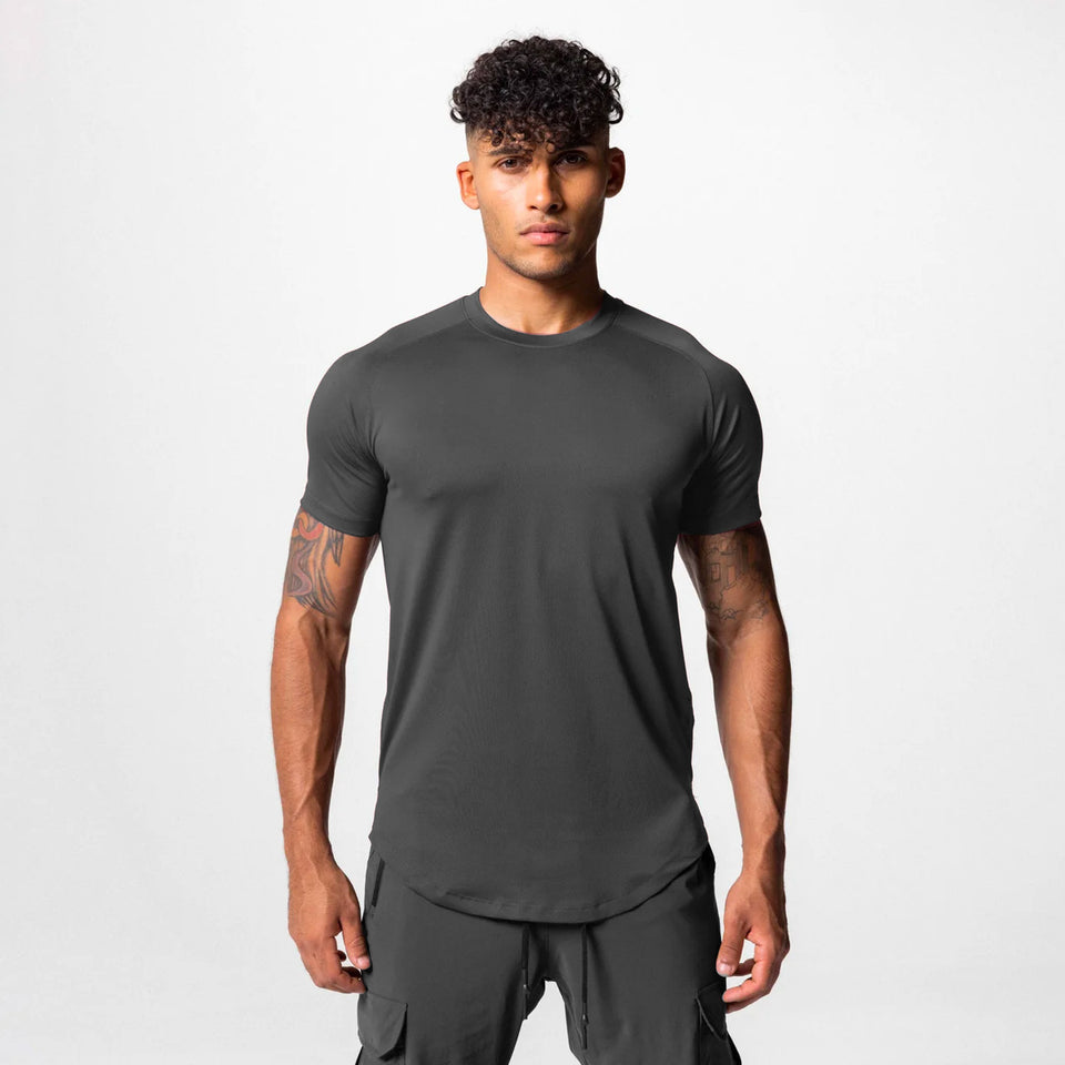 Mens Fitness Short-sleeve T-shirt Top