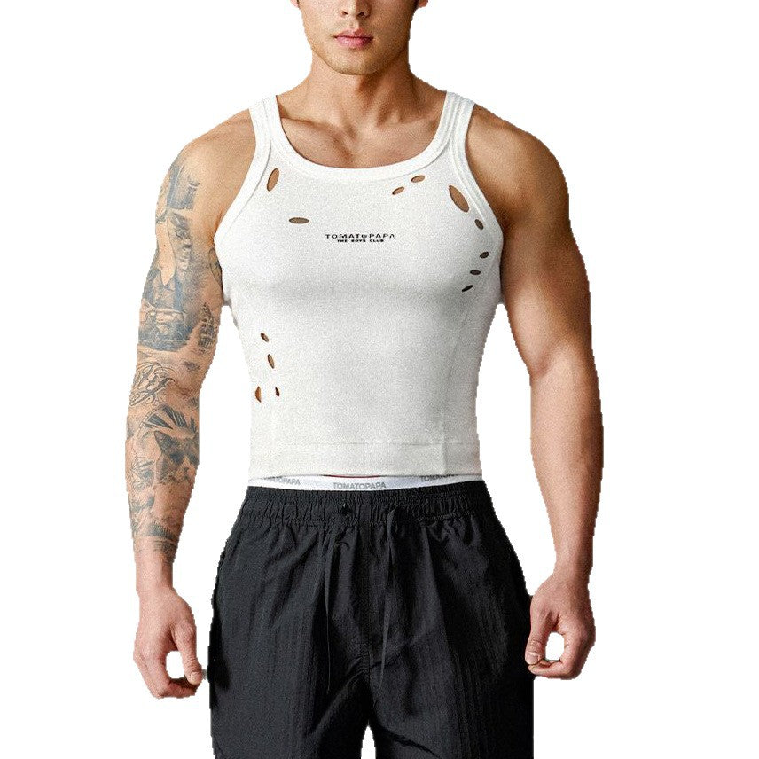 Mens Stretchy Ripped Training Wear Fitness Apparel